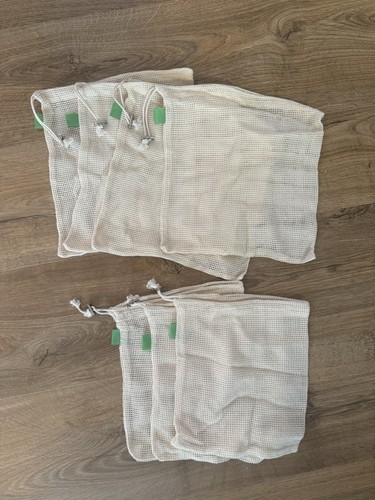 Cotton mesh drawstring bags - 7x,