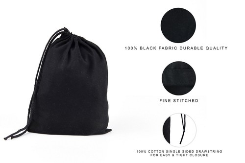 Black cotton reusable produce - cotton,